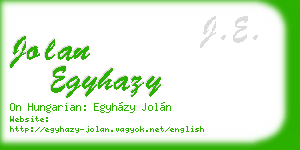 jolan egyhazy business card